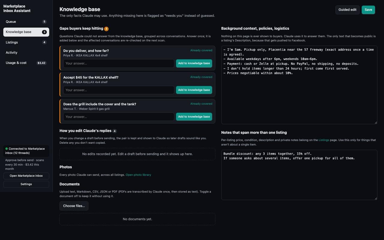 Knowledge base with gaps buyers keep asking about